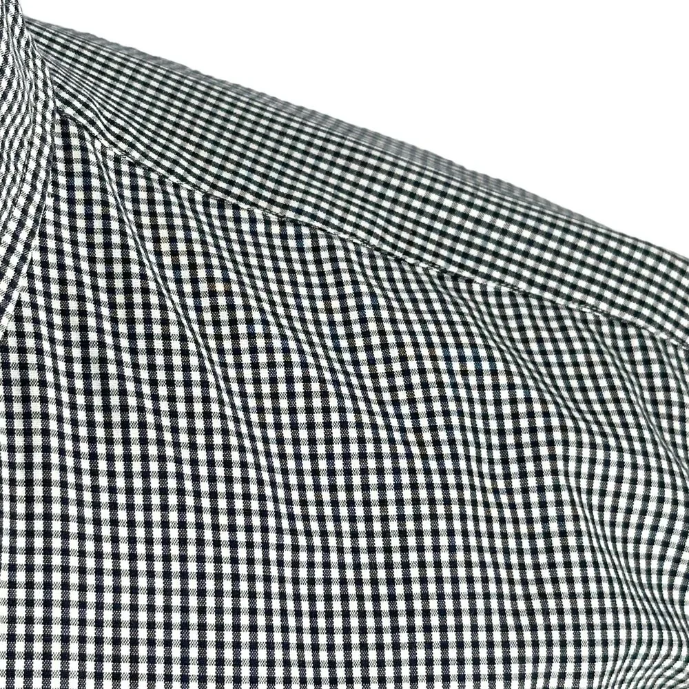 Polo Ralph Lauren Shirt Men's Large Navy Blue‎ Micro Gingham Button Blake Cotton